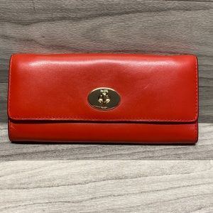 Red Coach Slim Envelope Wallet  Smooth Leather F53890